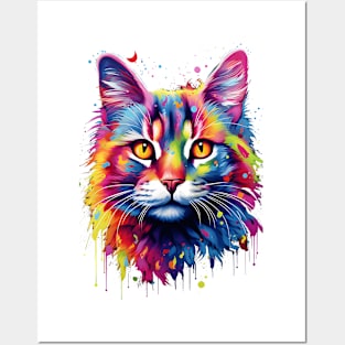 Colorful Cat Posters and Art